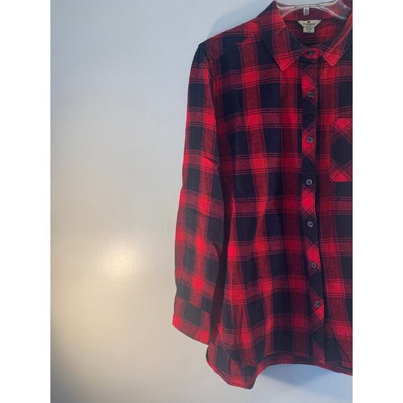 WOOLRICH Women’s Red Buffalo Plaid Casual Button Down Flannel Shirt /Size: Large - Picture 4 of 6